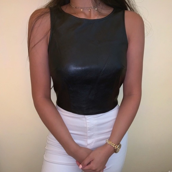 H&M Leather Top - Picture 1 of 2